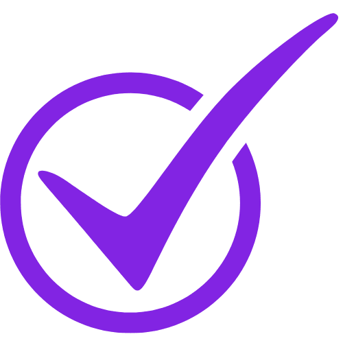 purple tick icon