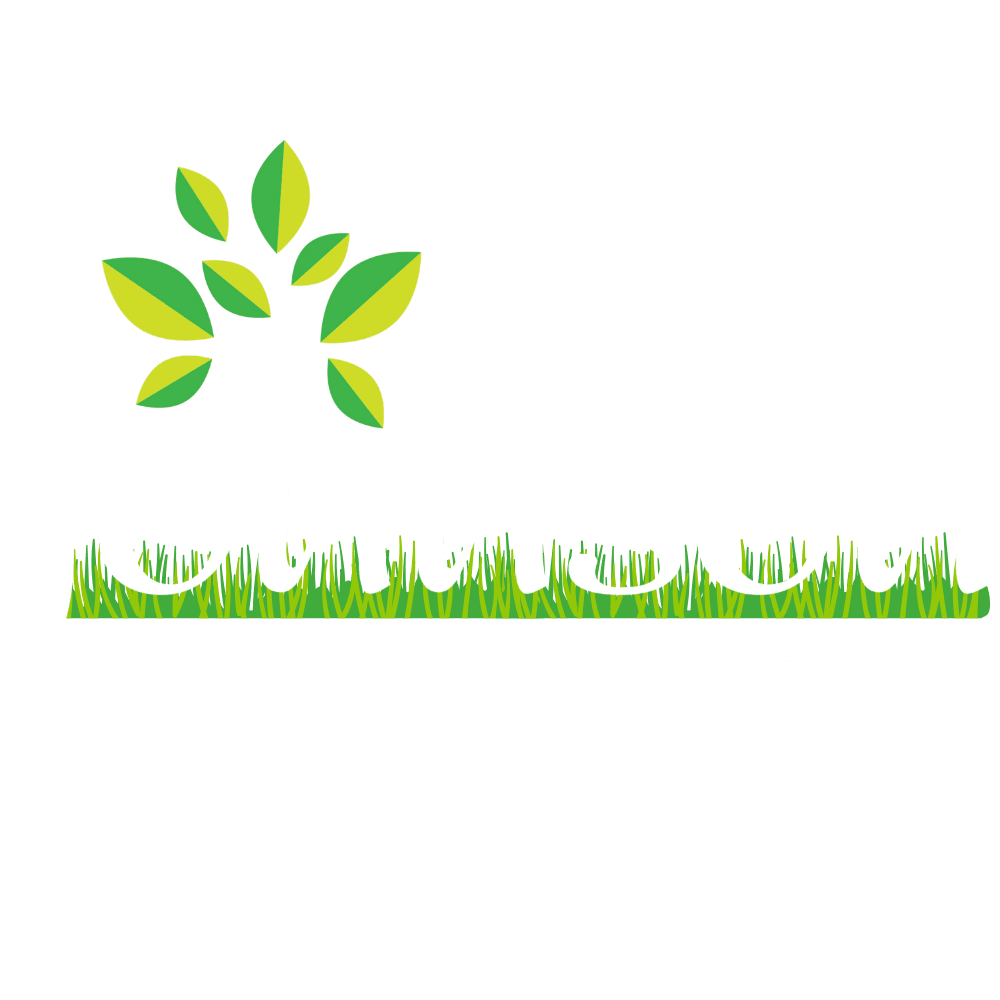 Johnson Lawn Care logo in White for when against a dark background