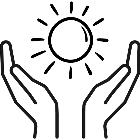 hand and sun symbol