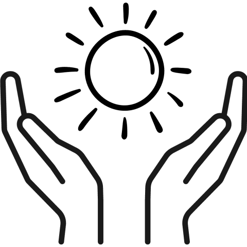 Drought Safe Icon hand and sun symbol