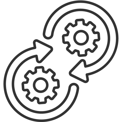 cog and arrow icon to demonstrate controlled release fertiliser